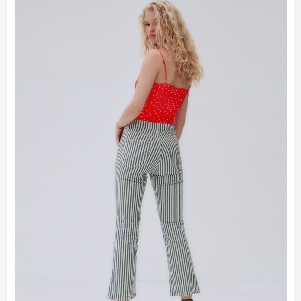 New Zara Satin Effect Stars Bodysuit Red NWT Size Medium - Picture 7 of 13